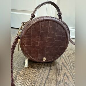 Kate Landry • Round Crocodile Leather Crossbody Handle Purse